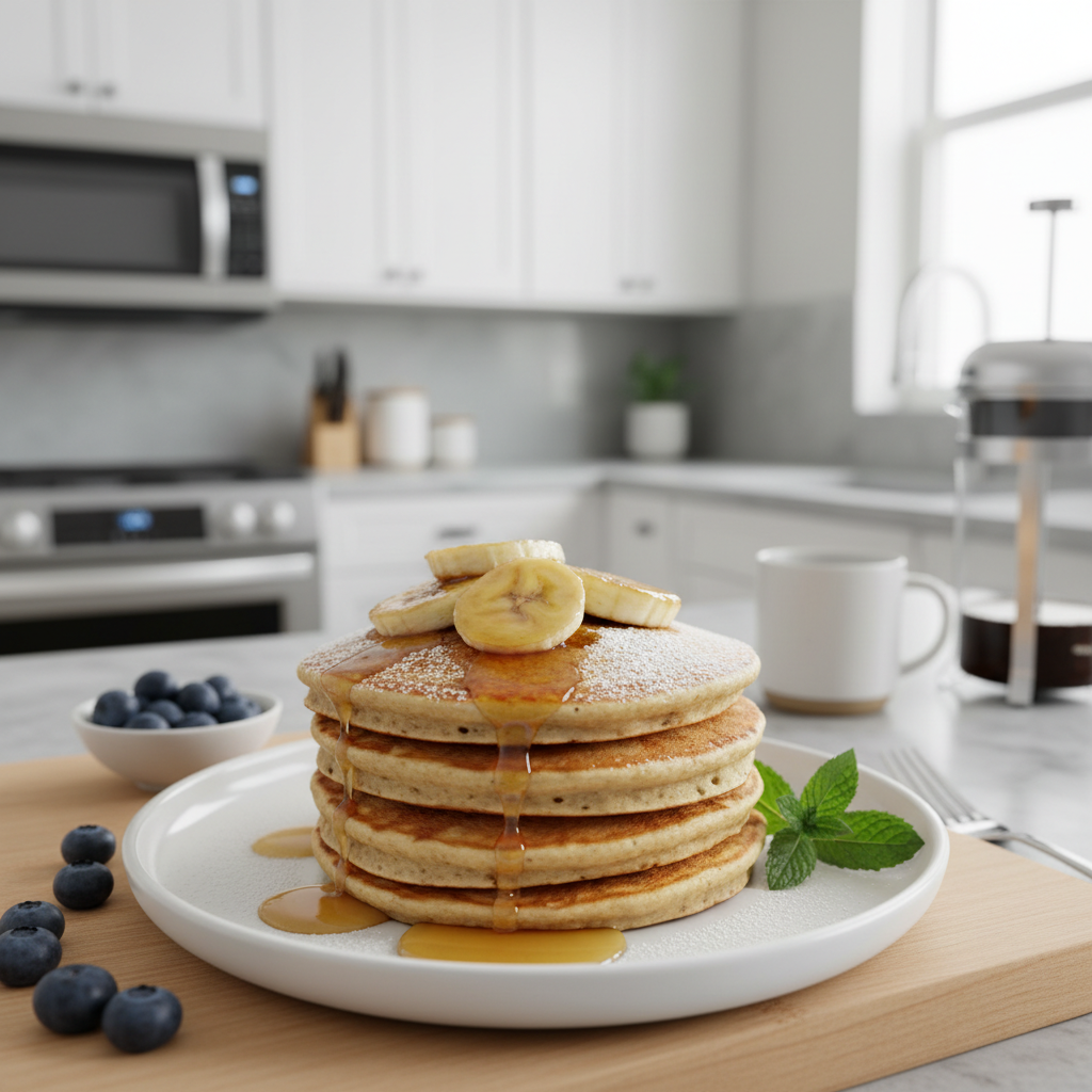 Avižinės košės blynai su bananais